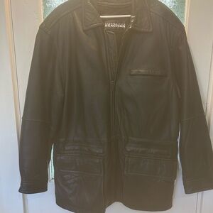 Kenneth Cole Reaction Black Leather Jacket